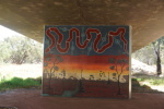 NSW, Hay, Murrumbidgee River, Aborigines Art